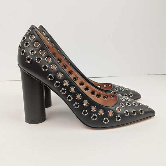 RED Valentino Italian Leather Grommet Pumps - Picture 3 of 6